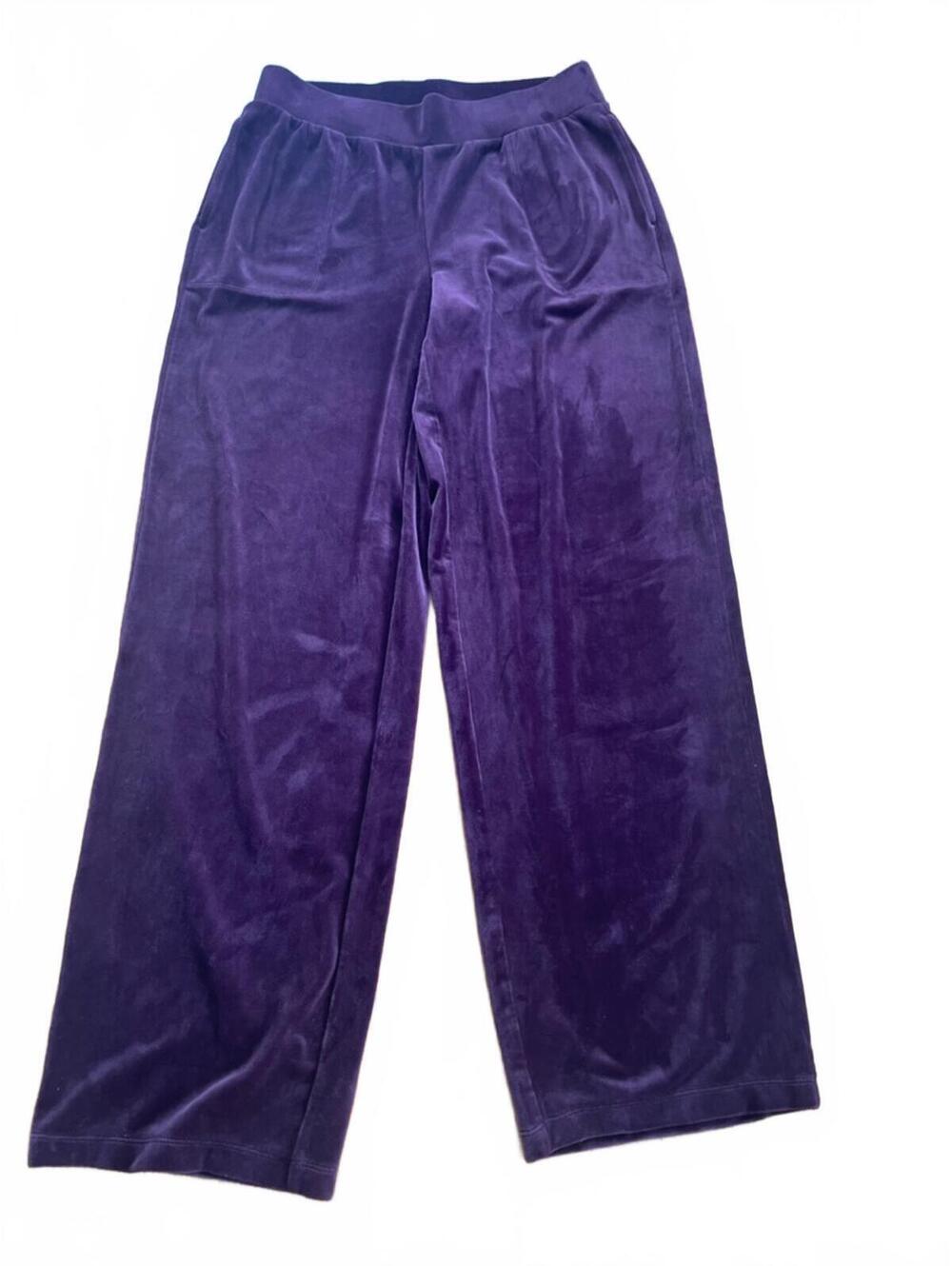 24/7 by Soma Purple Plum Velour Wide Leg Lounge Pants Medium / Large